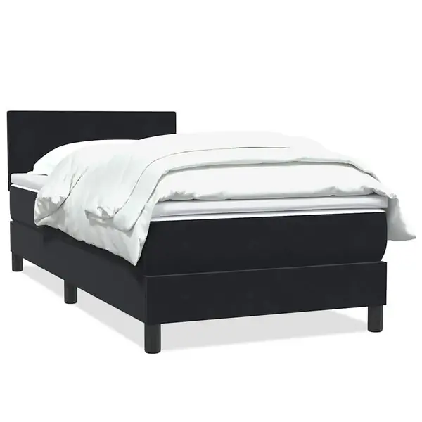 Lågt pris vidaXL Ramsäng med madrass svart 90x210 cm sammet