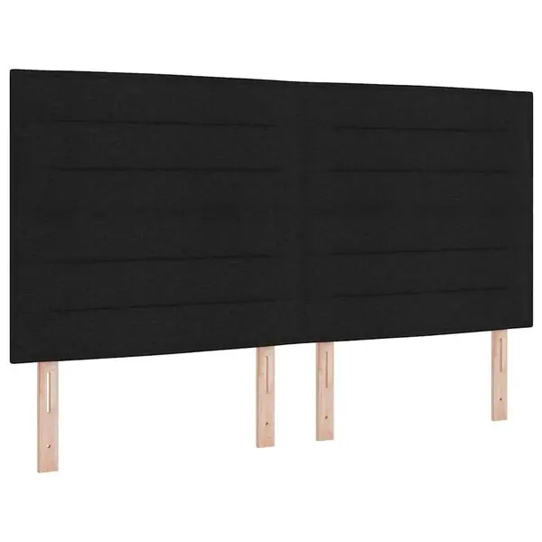 Lågt pris vidaXL LED Box Säng med madrass med huvudgavel Svart 180 x 200 cm tyg