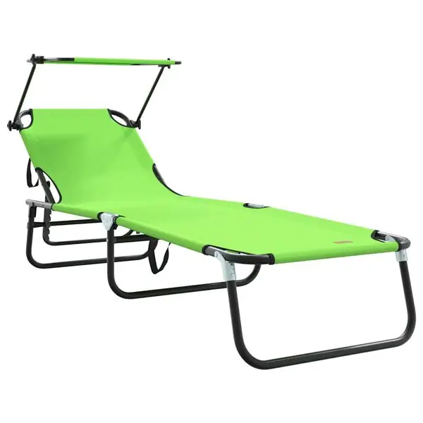 vidaXL Hopfällbar solstol Grön 190 x 57 x 81 cm oxford Begränsat antal