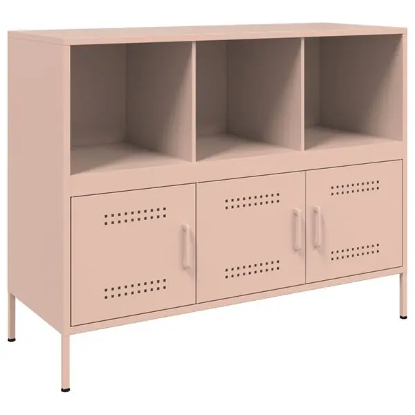 vidaXL Skåp rosa 100,5x39x79 cm stål Begränsat antal