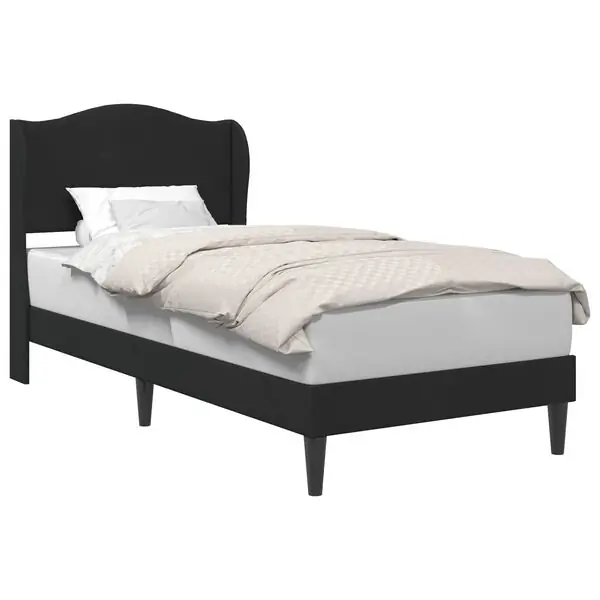 Billigare vidaXL Sängram med huvudgavel Svart 90 x 200 cm Sammet