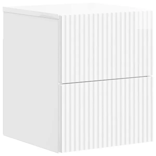 vidaXL Väggmonterat Sängbord med låda Vit högglans 33 x 34,5 x 40 cm Erbjudande
