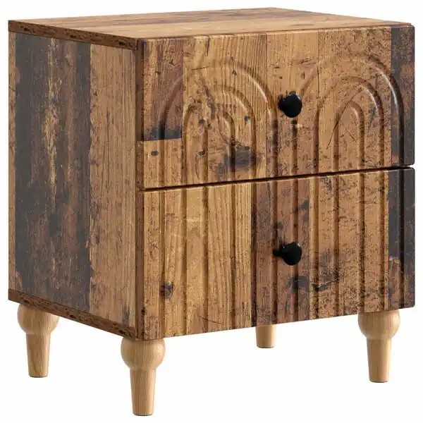 vidaXL Nattduksbord Gammalt trä 43 x 34,5 x 48 cm Konstruerat trä Rea