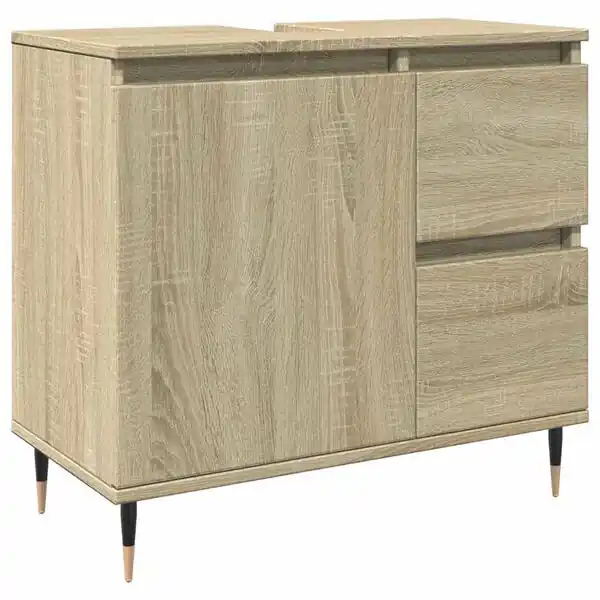 Extra rabatt vidaXL Badrumsskåp sonoma-ek 65x33x60 cm konstruerat trä