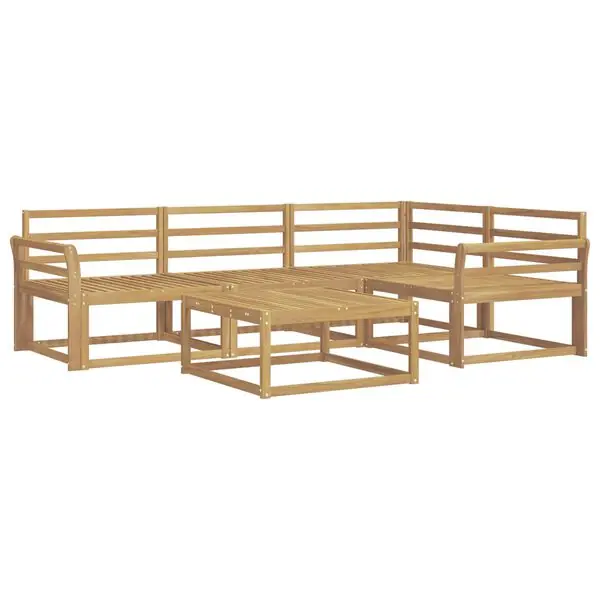vidaXL Utomhussoffset 5 pcs Vit 79 x 79 x 37 cm Massivt Akaciaträ Lågt pris