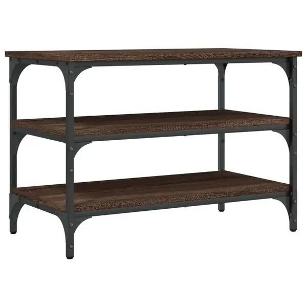 Billig vidaXL Skobänk brun ek 70x38,5x49 cm konstruerat trä