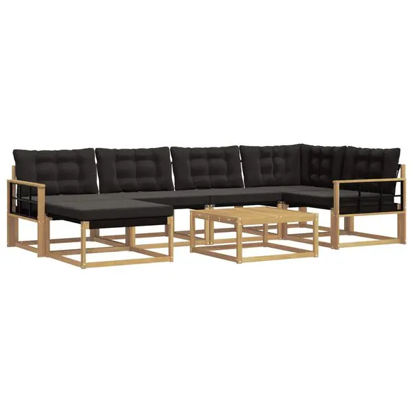 Utförsäljning vidaXL Utomhussoffset 7 pcs Vit och svart 79 x 79 x 37 cm