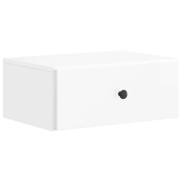 vidaXL Väggmonterat Sängbord med låda Vit högglans 49 x 34,5 x 20 cm Köp online