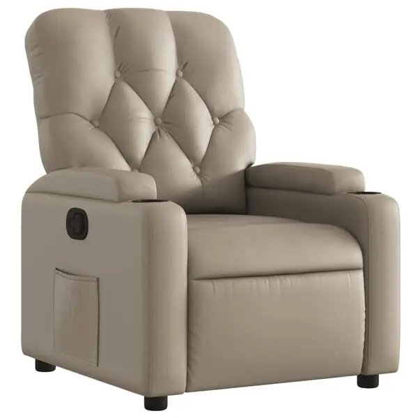 vidaXL Reclinerfåtölj cappuccino konstläder Extra rabatt