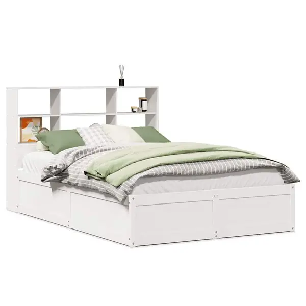 Rea vidaXL Sängram utan madrass vit 160x200 cm massiv furu