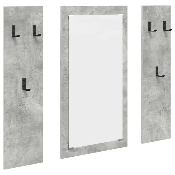 vidaXL Väggmonterad Klädhängare med lagring Betonggrå 96 x 1,5 x 90 cm Utförsäljning