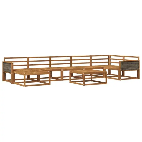 vidaXL Utomhussoffset 8 pcs Naturlig Massivt Akaciaträ Fri frakt