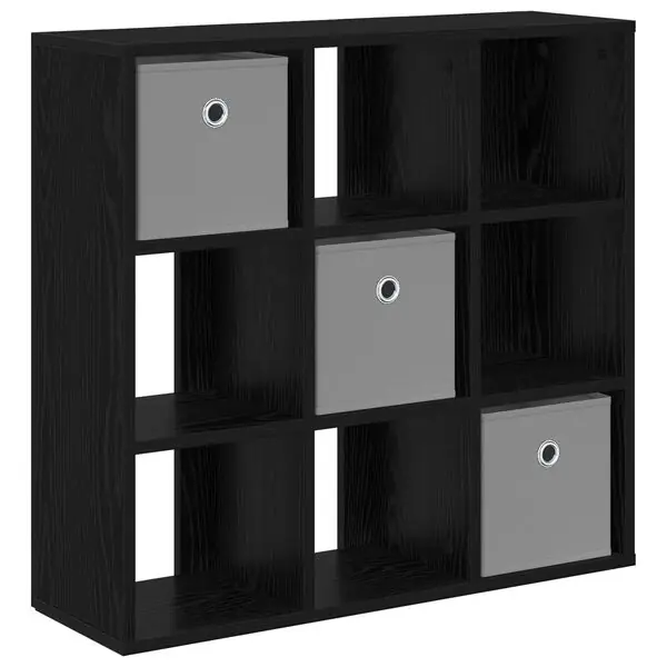 Begränsat erbjudande vidaXL Sideboard med låda Svart Ek 73,5 x 24 x 69,5 cm