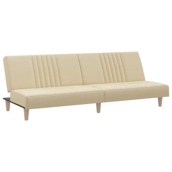 vidaXL Bäddsoffa gräddvit tyg Outlet