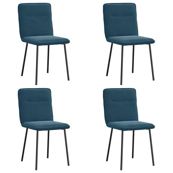 vidaXL Matstolar 4 st blå sammet Billigare