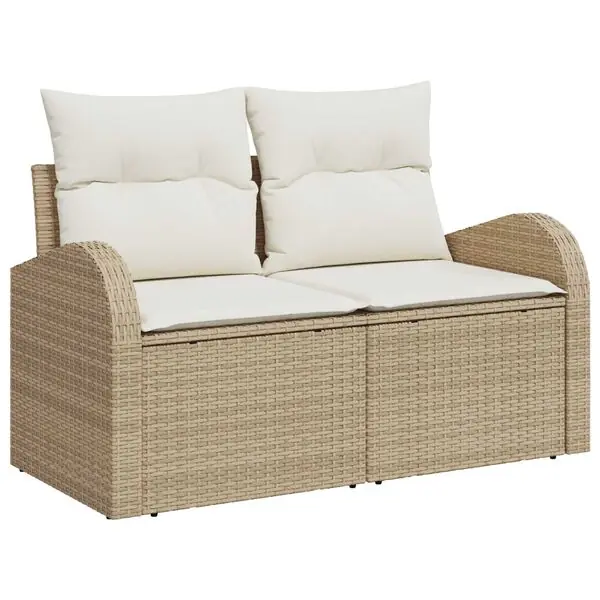 Reapris vidaXL Trädgårdsoffa med kudde Beige 124 x 62 x 69 cm konstrotting