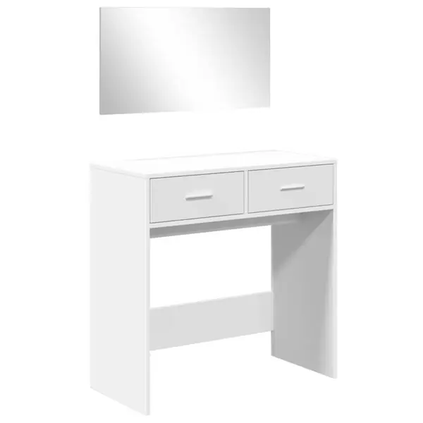 vidaXL Sminkbord med spegel vit 80x39x80 cm Rea