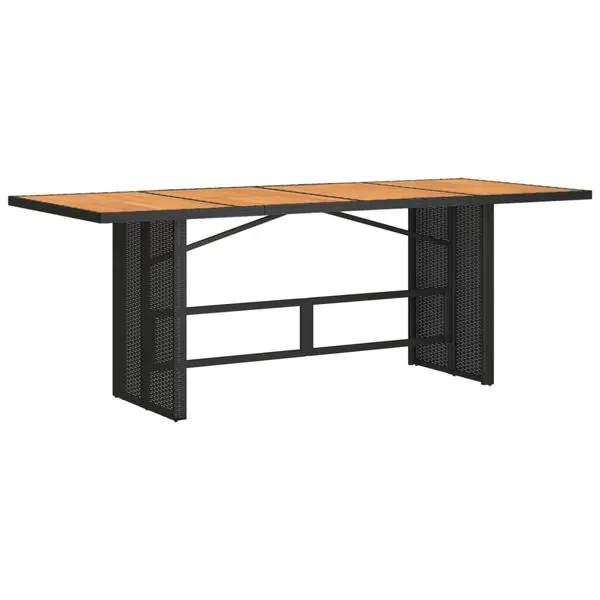 vidaXL Trädgårdsbord med akaciaträ svart 190x80x75 cm konstrotting Sista chansen