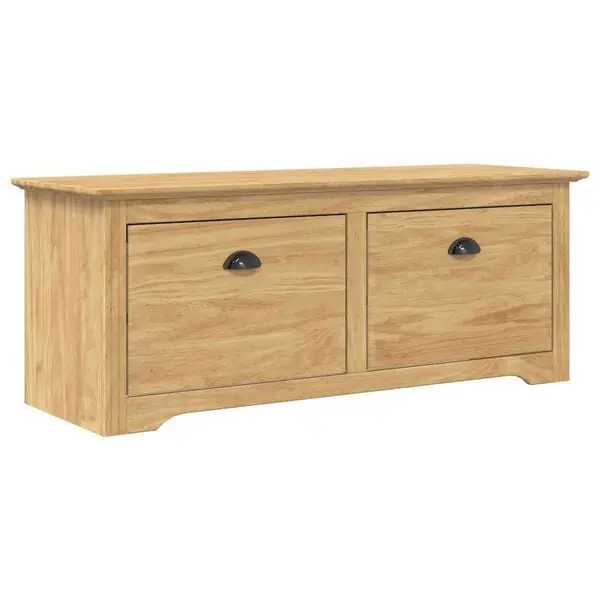 vidaXL Hallbänk BODO Honung brun 118 x 40 x 50 cm Konstruerat trä Köp online