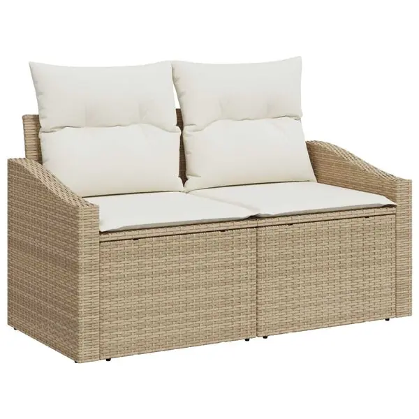 vidaXL Trädgårdsoffa med kudde 123 x 62 x 69 cm konstrotting Kampanjpris