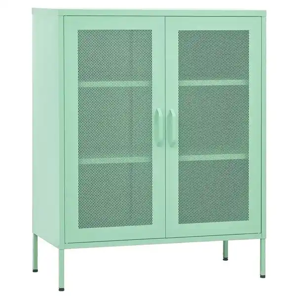 Erbjudande vidaXL Förvaringsskåp mintgrön 80x35x101,5 cm stål