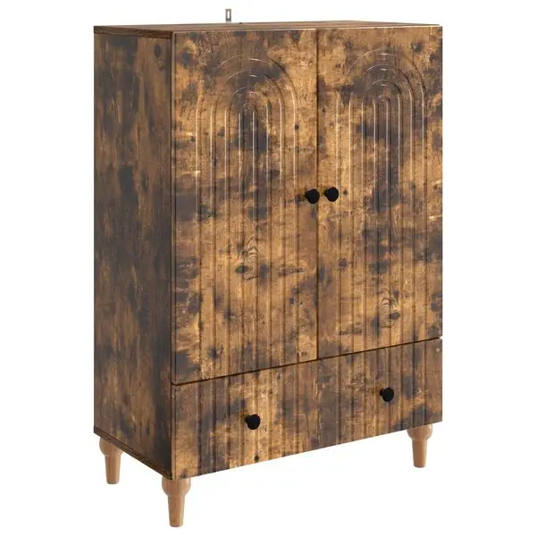 Expressleverans vidaXL Sideboard med låda Rökt ek 66 x 34,5 x 95 cm Konstruerat trä