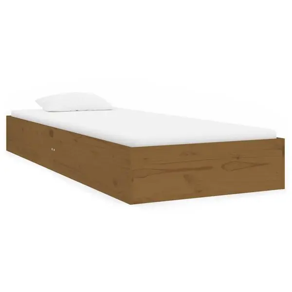 vidaXL Sängram honungsbrun massiv furu 75x190 cm Handla nu