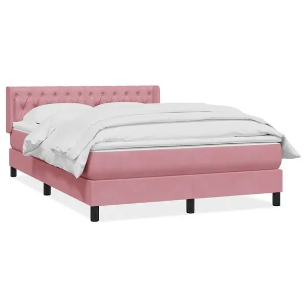 Endast denna vecka vidaXL Ramsäng med madrass rosa 140x210 cm sammet