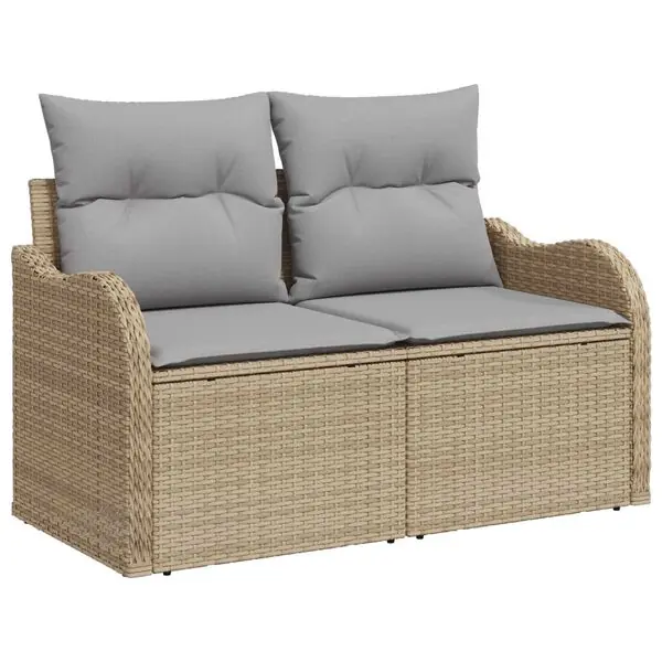Rabatt vidaXL Trädgårdsoffset 11 pcs Beige och Ljusgrå konstrotting