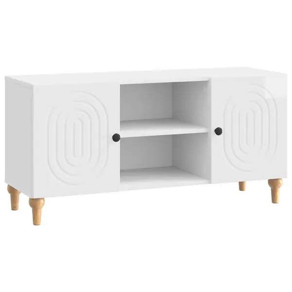 vidaXL TV-skåp Vit högglans 102 x 34,5 x 50 cm Konstruerat trä risnedsättning