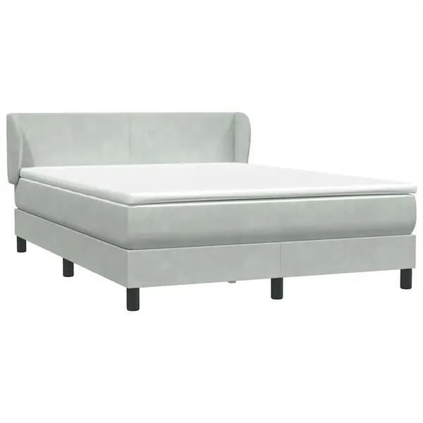 Fynd vidaXL Ramsäng med madrass ljusgrå 160x210 cm sammet