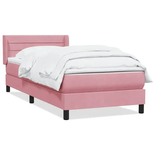 vidaXL Ramsäng med madrass rosa 90x210 cm sammet Beställ idag