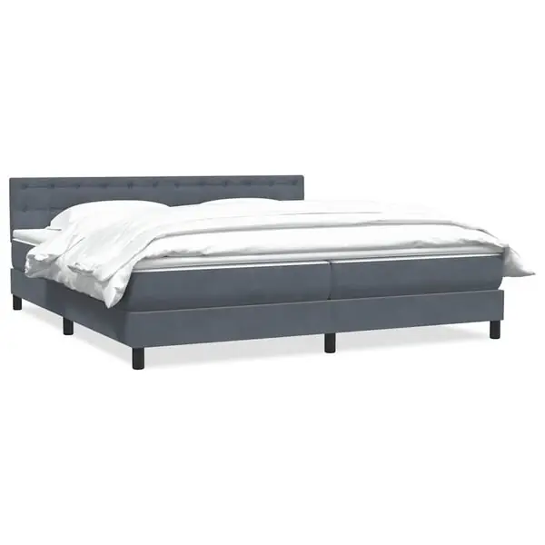 vidaXL Resårsäng med madrass mörkgrå 180x220 cm sammet Beställ nu