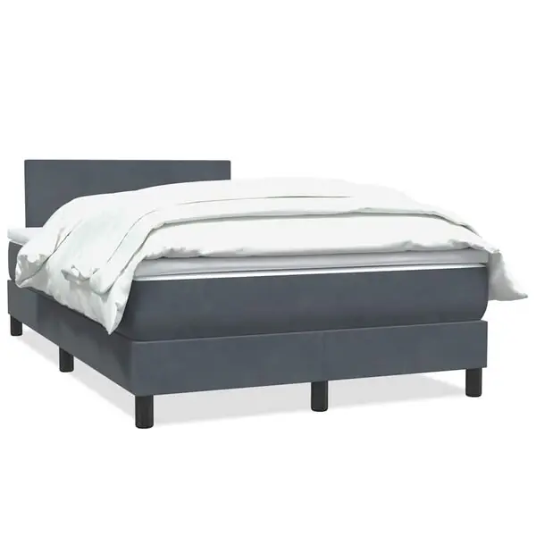 vidaXL Ramsäng med madrass mörkgrå 120x220 cm sammet Fynd