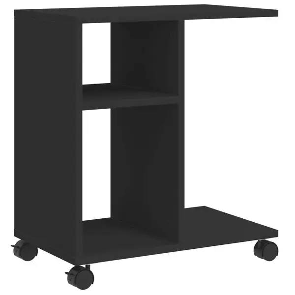 Nyhet vidaXL Sidobord med hjul svart 50x30x55,5 cm konstruerat trä