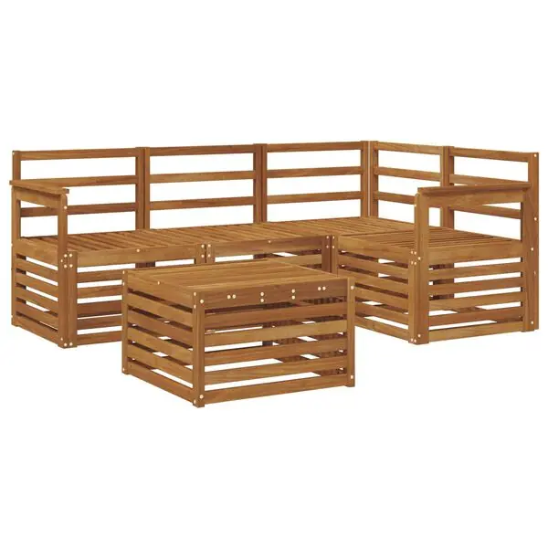 Fri frakt vidaXL Utomhussoffset 5 pcs Naturfärg