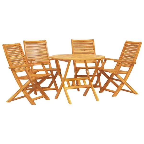 Begränsat antal vidaXL Trädgårdsmöbelset 5 pcs Brun Massivt Akaciaträ