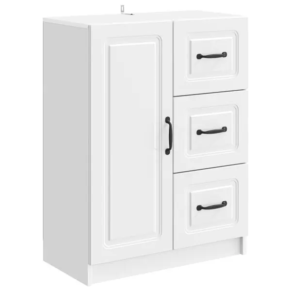 vidaXL Sideboard Vit högglans 66 x 34,5 x 87 cm Konstruerat trä risnedsättning