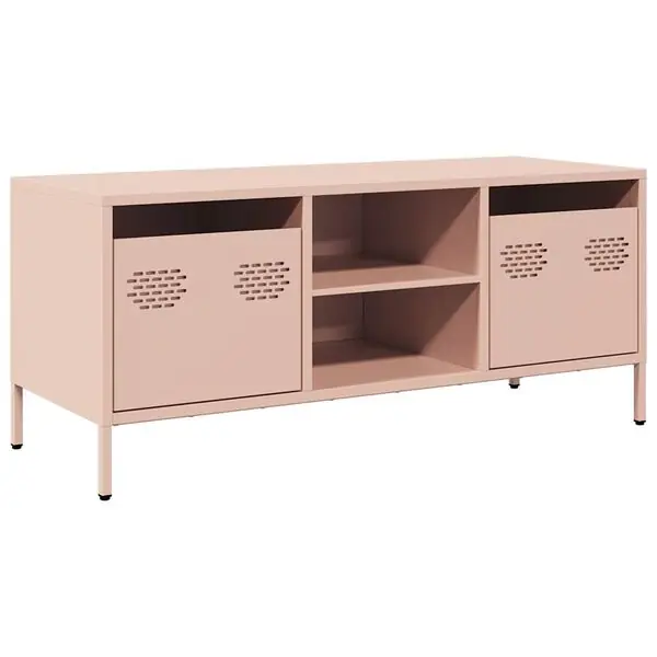 I lager vidaXL Tv-bänk rosa 101,5x39x43,5 cm kallvalsat stål