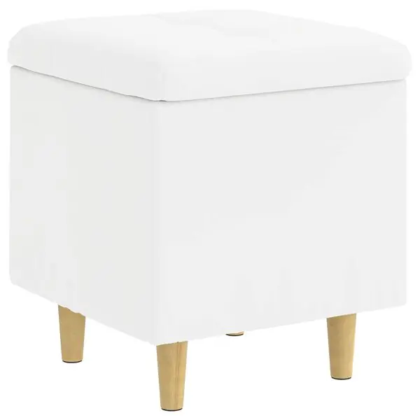 Beställ nu vidaXL Förvaringspall med kudde Vit 40 x 40 x 45 cm Konstläder