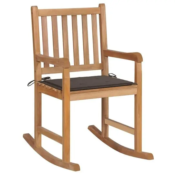 vidaXL Gungstol med taupe dyna massiv teak Snabb leverans