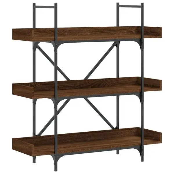 Nyhet vidaXL Bokhylla 3 hyllplan brun ek 100x33x108,5 cm konstruerat trä