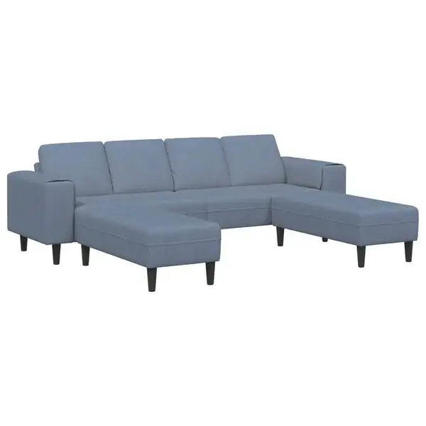 vidaXL Soffa Blå 250 x 188 x 76 cm Kordread tyg Populär