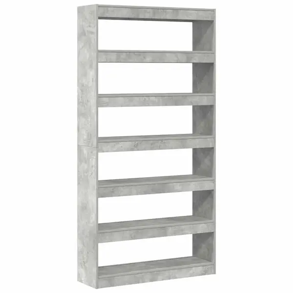 vidaXL Bokskåp Betonggrå 100 x 30 x 198 cm Konstruerat trä Bästa pris