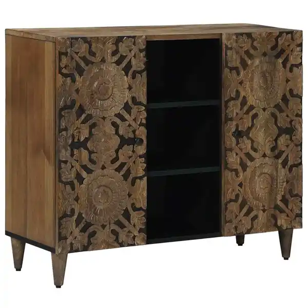 Begränsad tid vidaXL Sideboard med hylla Brun 90 x 33,5 x 75 cm Massivt mangoträ