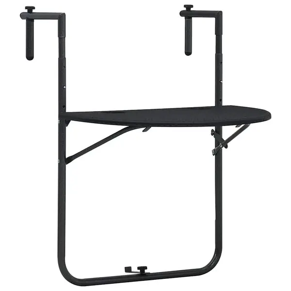 Begränsad tid vidaXL Balkongbord svart 60x64x83,5 cm plast konstrotting