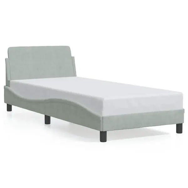 Begränsad tid vidaXL Bed Frame "Dover" Light Grey 80x200 cm Velvet