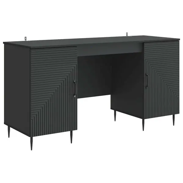 vidaXL Skrivbord med hylla Svart 142,5 x 50 x 75 cm Konstruerat trä Sista chansen
