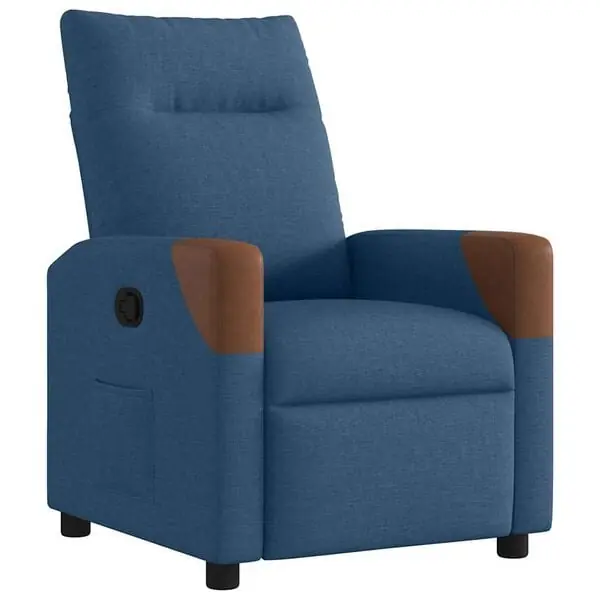 vidaXL Reclinerfåtölj blå tyg Kampanjpris