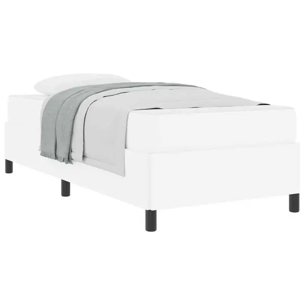 Billig vidaXL Sängram med madrass Vit 80 x 200 cm tyg